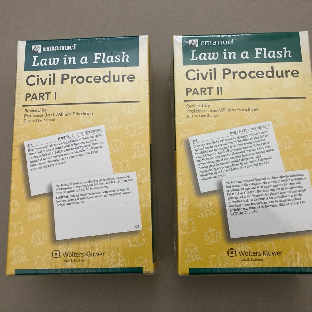 Emanuel Law in a Flash: Civil Procedure Parts I & II - Yellow/Green